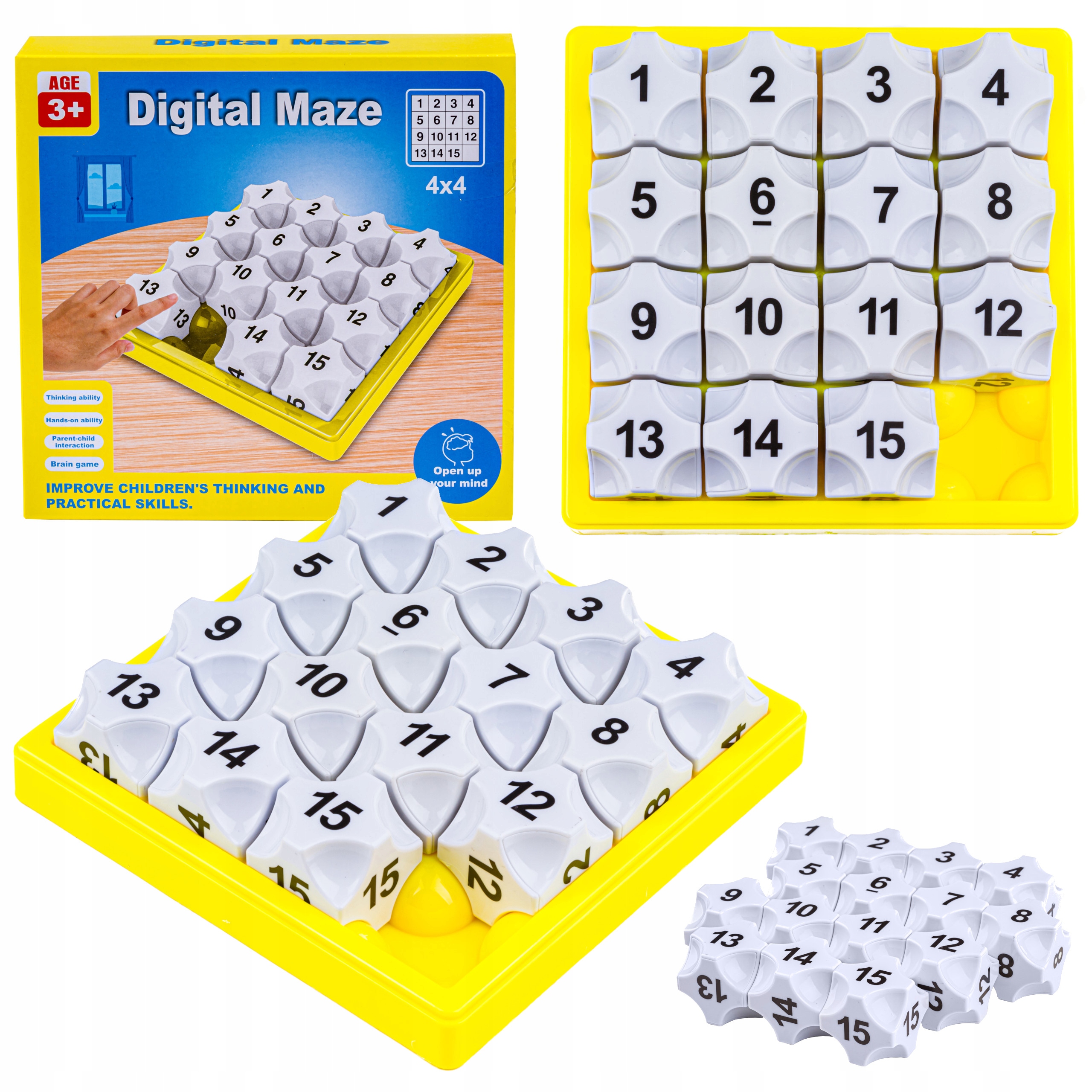 Gra Edukacyjna Logiczna Układanka Liczbowa Labirynt Klocki Digital Maze