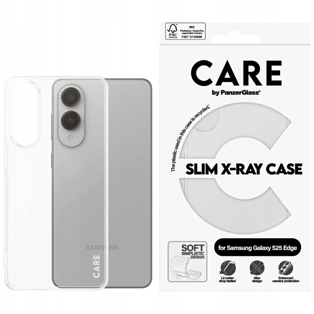 Etui Care PanzerGlass Fashion X-Ray Samsung Galaxy S25 Edge przezroczyste