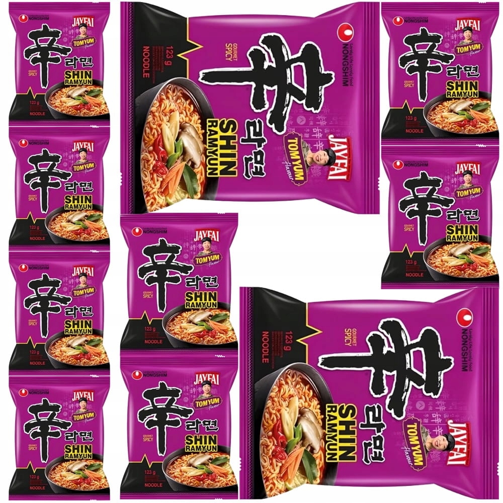 10x Korejská instantní polévka Shin Ramyun Tom Yum 123 g Nong Shim