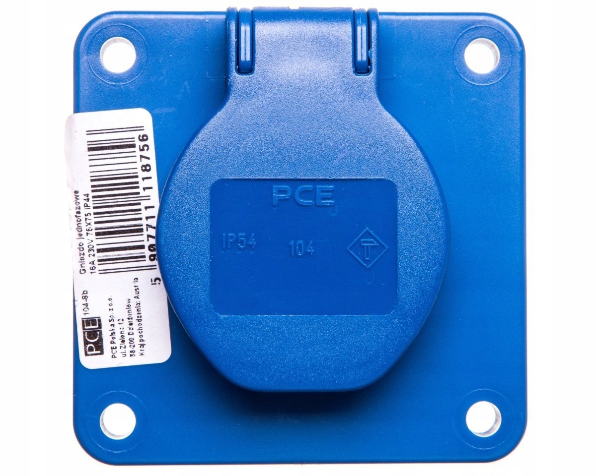 

Gniazdo tablicowe 10/16A z/u 230V IP44 104-8b
