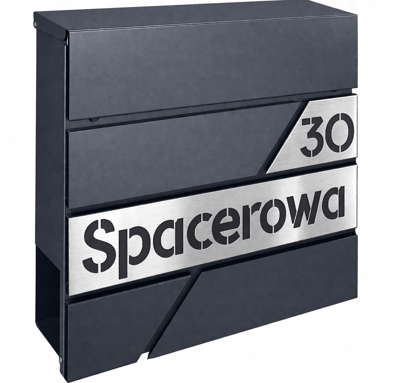 Poštovní schránka s číslem domu a adresou nerezová ocel Cnc noviny