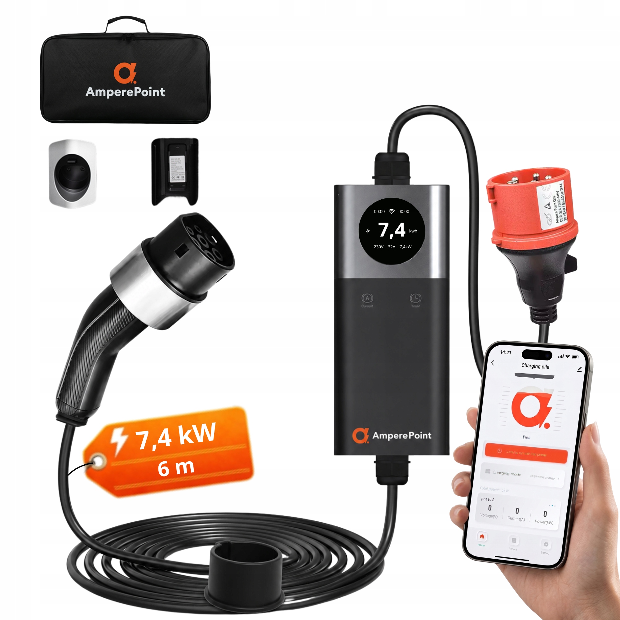 Nabíjačka pre elektrické auto Hybrid Typ 2 Ampere Point 32A Q 7,4Kw