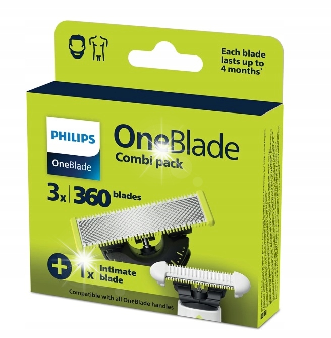 Vyměnitelné břity pro holicí strojek Philips Oneblade 360 QP949/50 Sada 4 ks