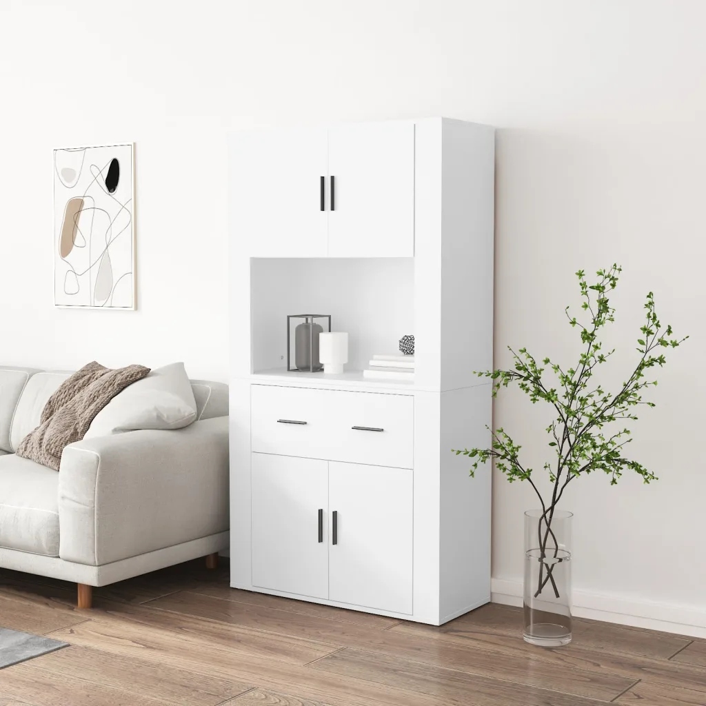 Skříň highboard bílá kompozitní dřevo Bílá 3185367