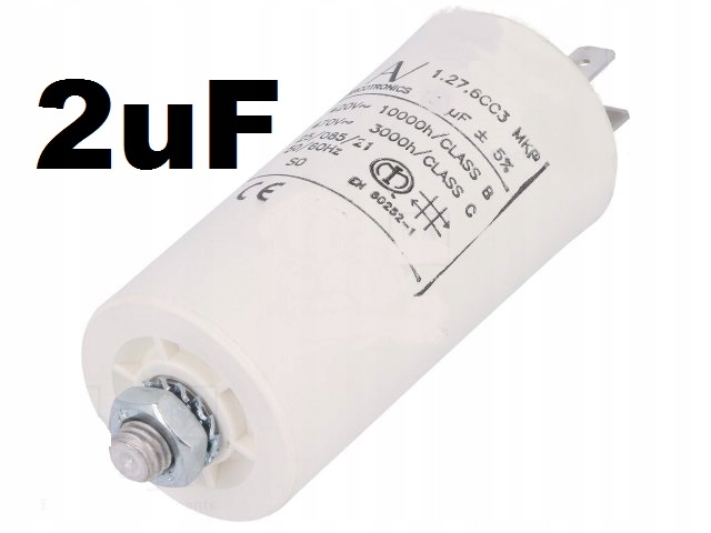

Kondensator rozruchowy do silnika 2uF 450V