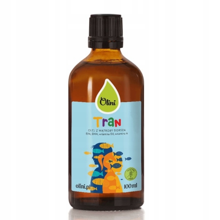 Nórsky Tran pre deti Olini Omega-3 vitamín D3 a A EPA DHA 100 ml