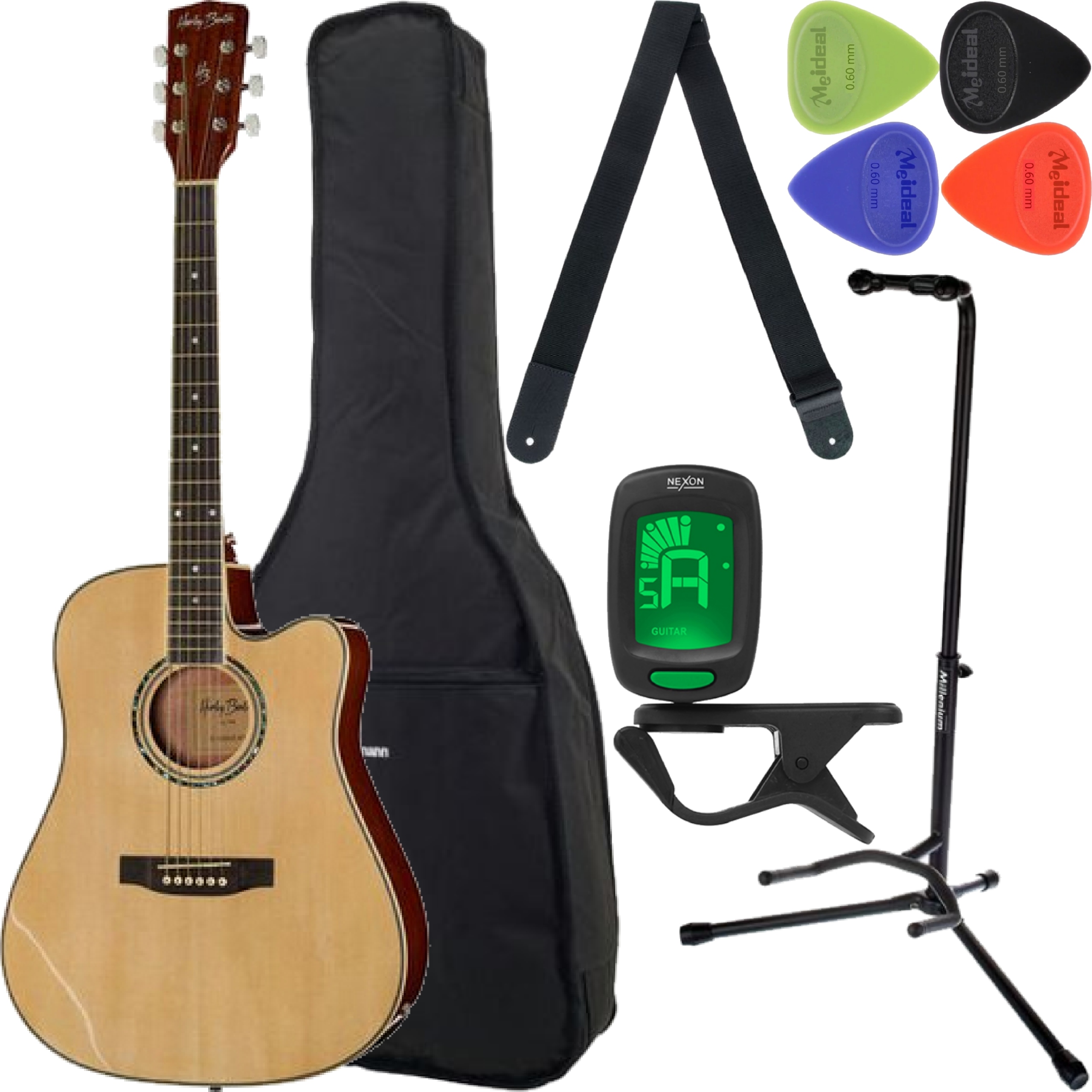 Elektroakustická kytara Harley Benton D-120CE Jasná sada Medi