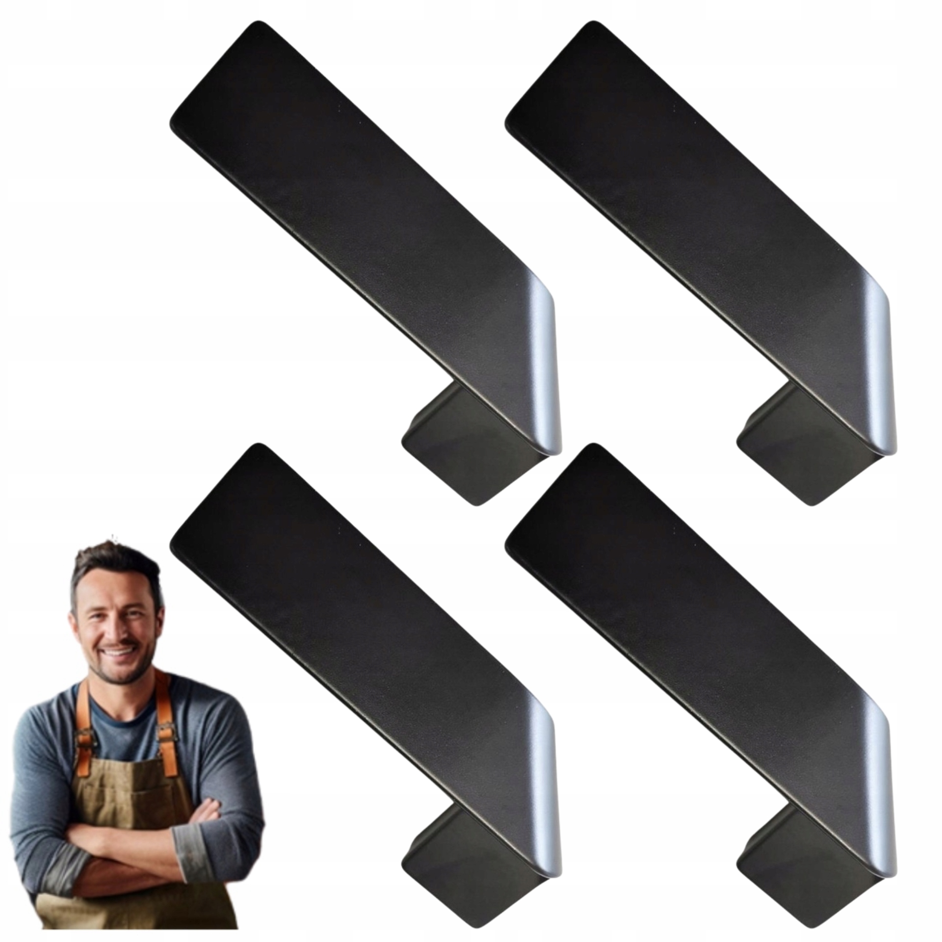 Nábytkový držiak do skrinky Miwa Ľavý 100 mm Čierny mat 4ks