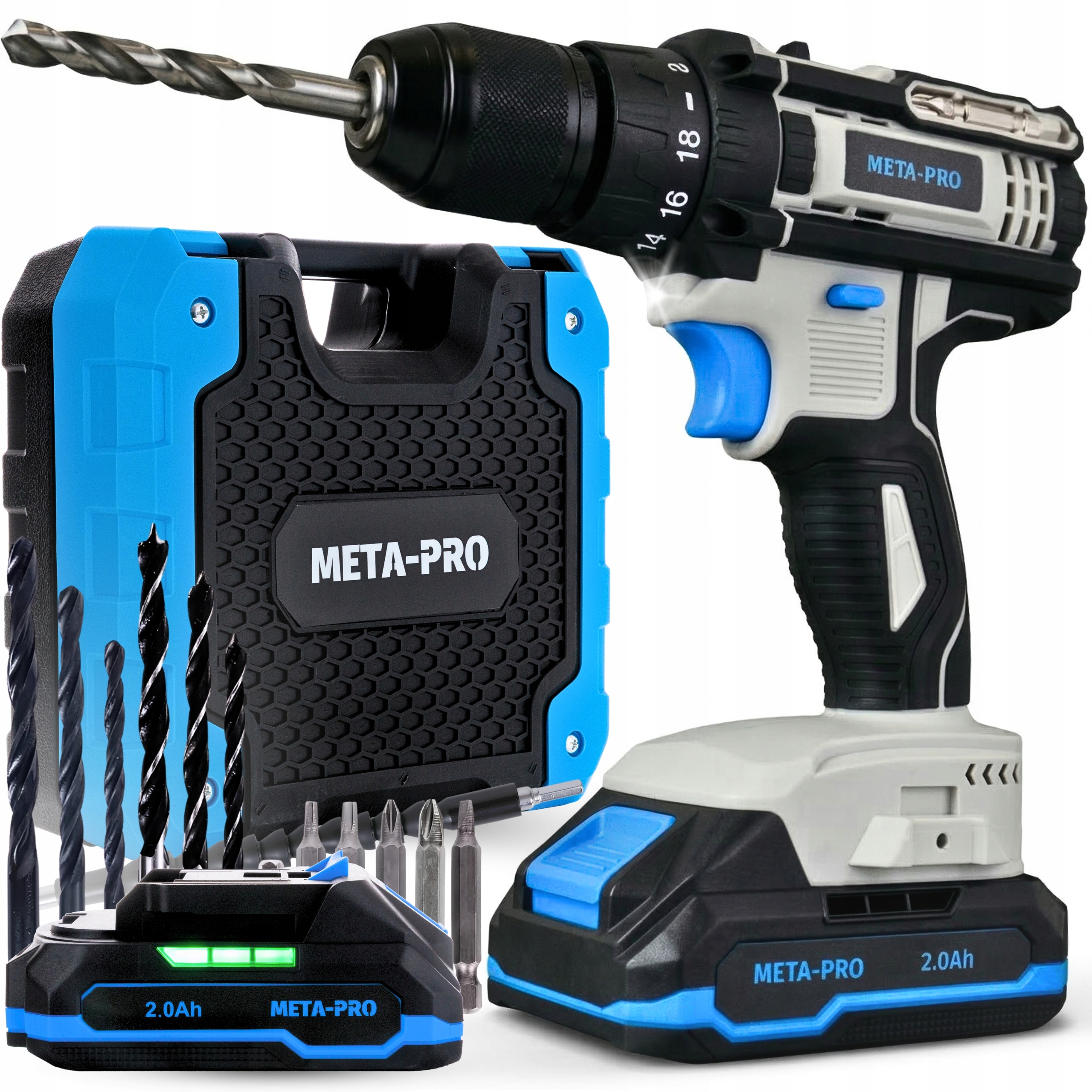 Wiertarko Wkrętarka Akumulatorowa 1000W 2x Aku z walizką