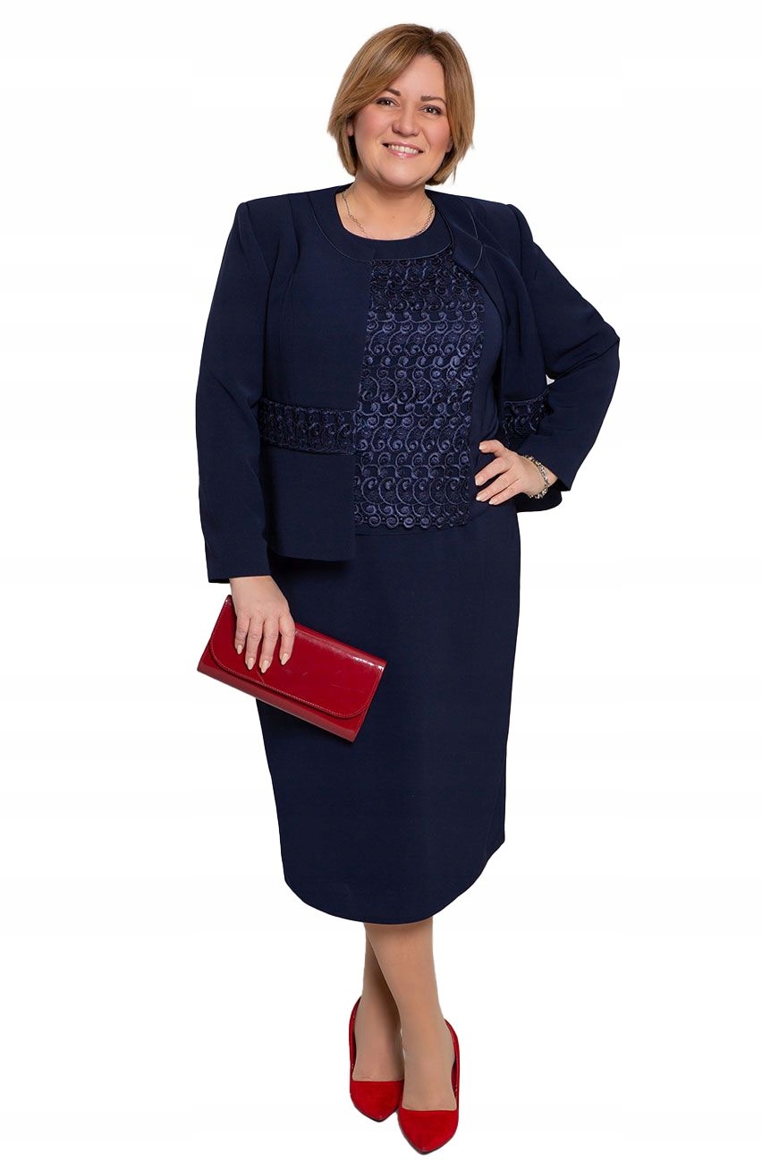 Třídílná modrá sukně s krajkou, velikost 60