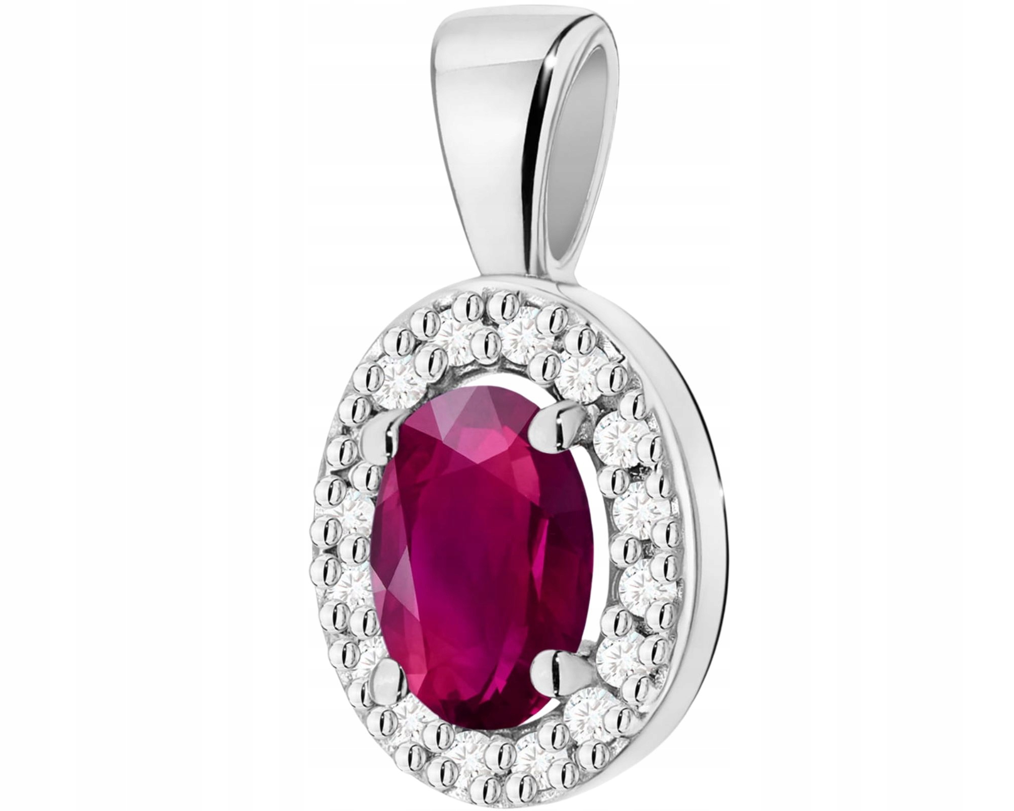 Bílé Zlato Přívěsek Přírodní Kámen Rodolit A Diamanty Zlato 585