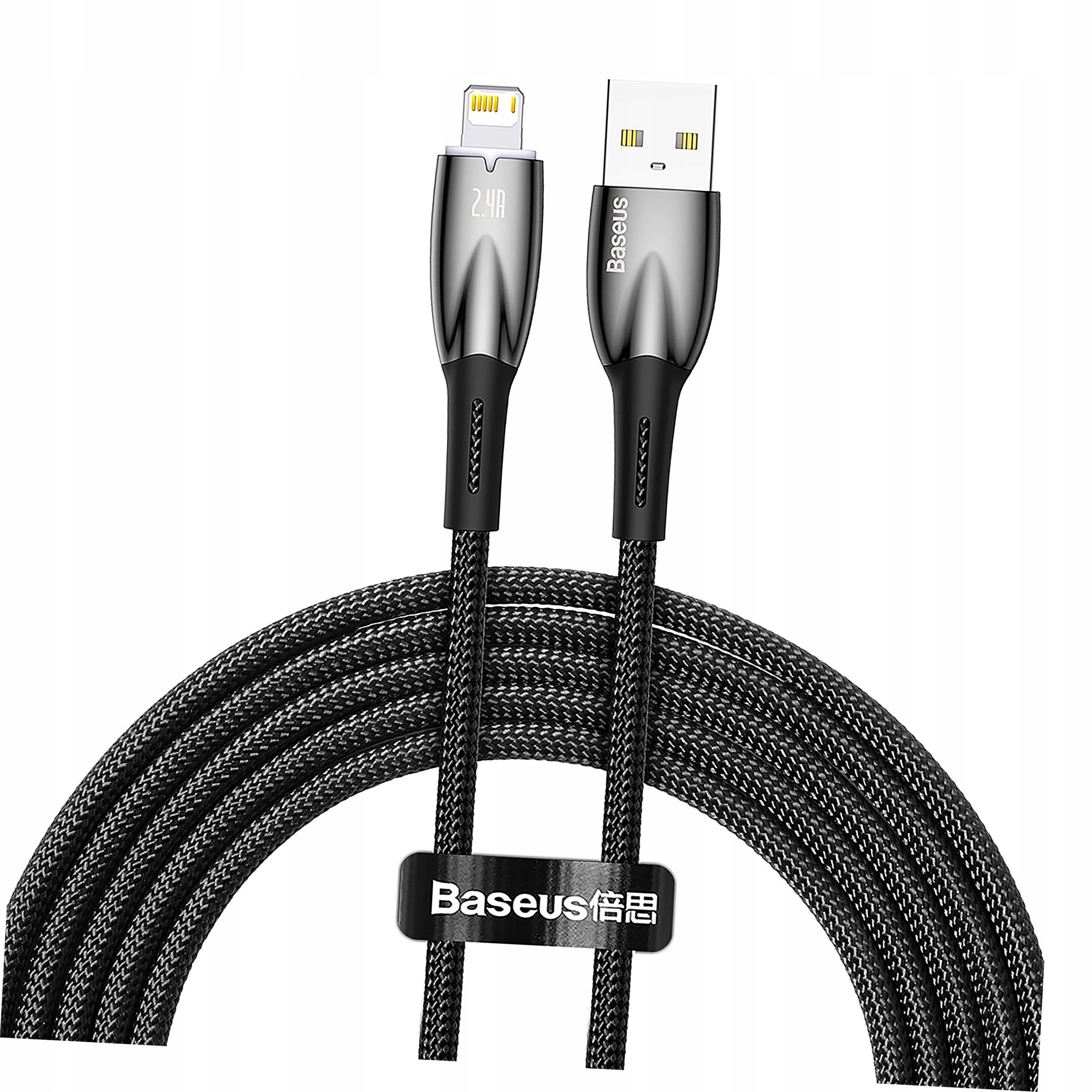 Baseus Glimmer Series kabel Usb-a Lightning 480Mb/s 2.4A 2m czarny