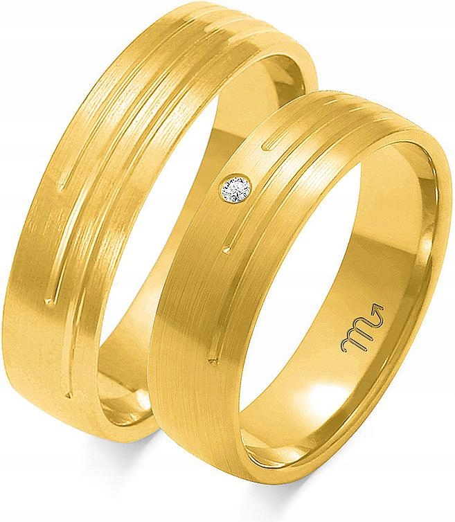 Zlatý snubní prsten gravírovaný 585 r 26 27 28 žluté zlato 14K elegantní