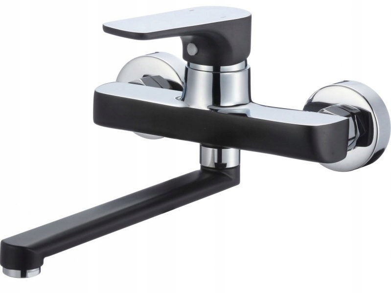 BATERIA KUCHENNA ŚCIENNA UMYWALKOWA CZARNA CHROM