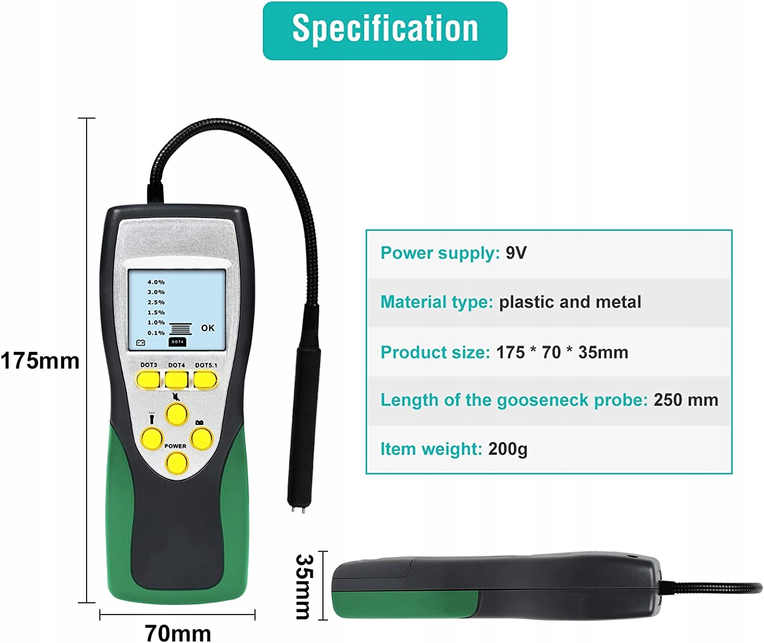 TESTER PŁYNU HAMULCOWEGO BELEY Z WYŚWIETLACZEM Kod producenta NB48H4