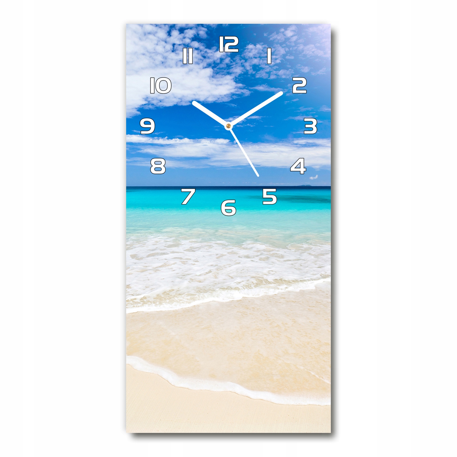 

Zegar ścienny cichy Tropikalna plaża 30x60 pionowy