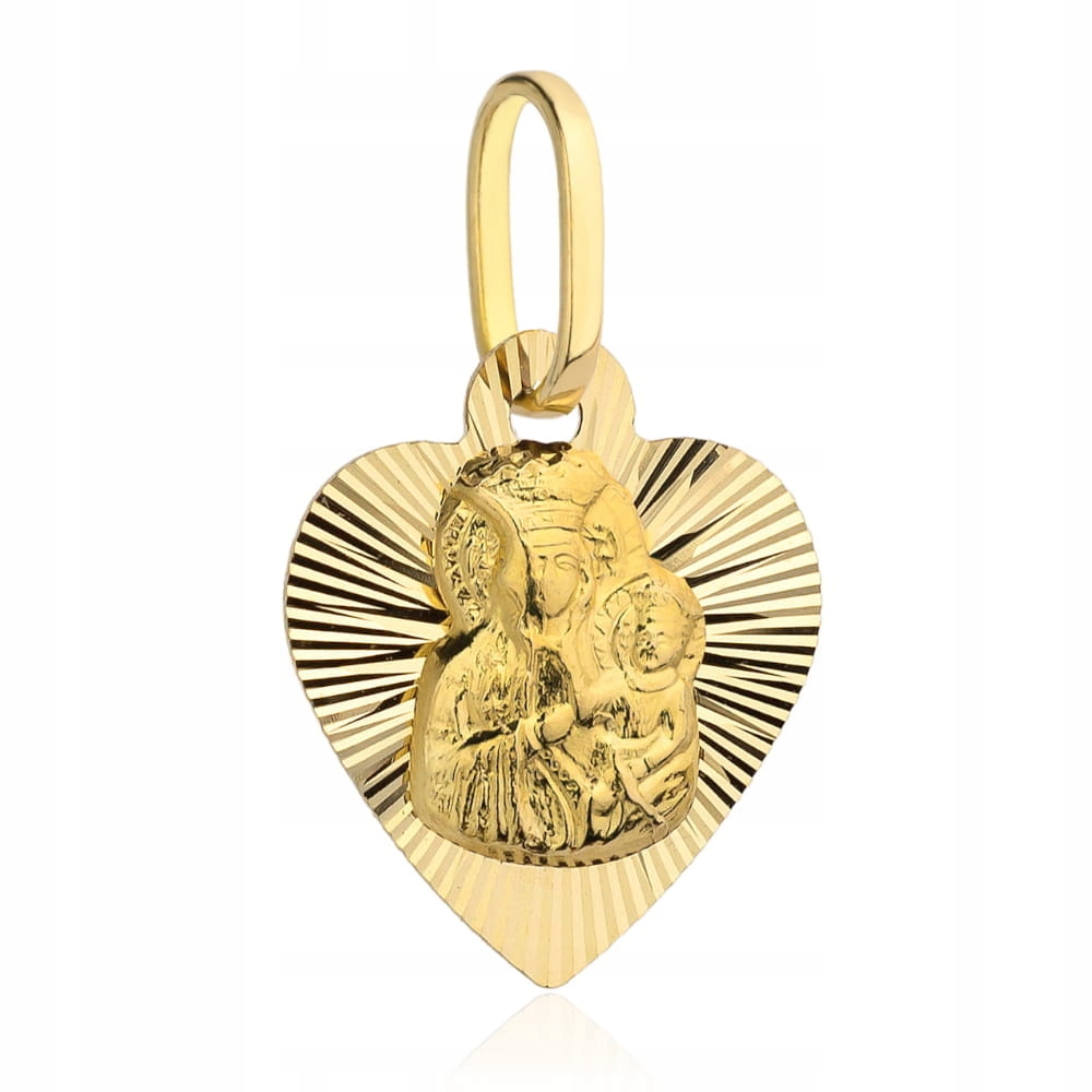 Medailon Panna Maria Čenstochovská 585 14k Zlato 0.85g Šperky