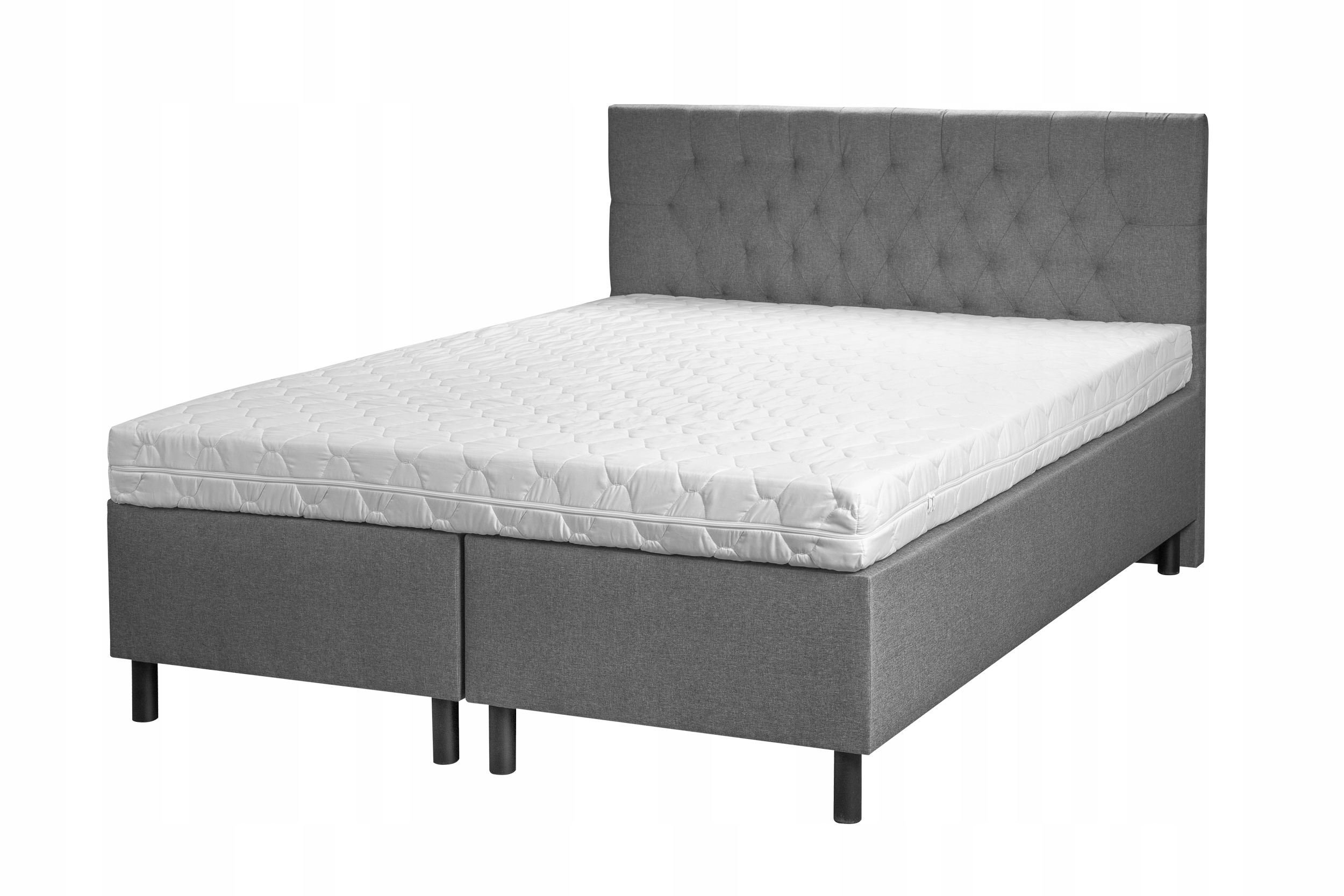 Set Dvojitá Hotelová Čalouněná Postel S Matrací 180x200 Šedá