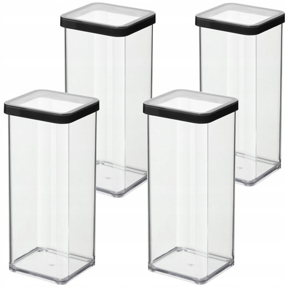 ROTHO ZESTAW 4x POJEMNIKÓW POJEMNIK ORGANIZER NA ŻYWNOŚĆ 1,5L CZARNE LOFT EAN (GTIN) 5906574623919