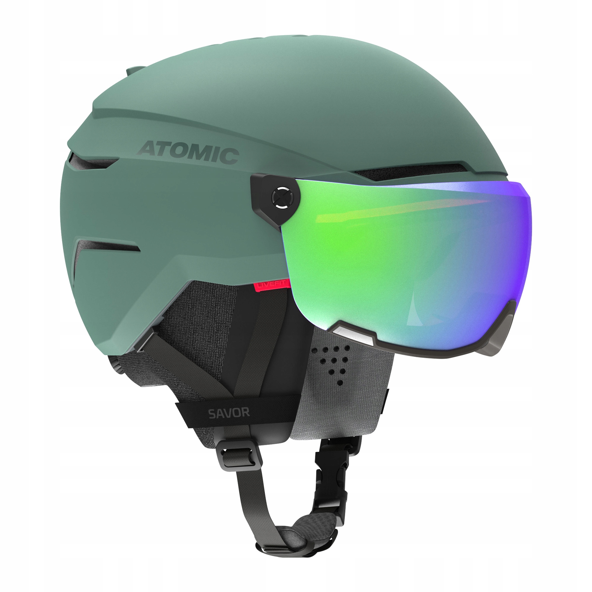 Kask narciarski Atomic Savor Visor Stereo green/green stereo 55-59 cm (M)