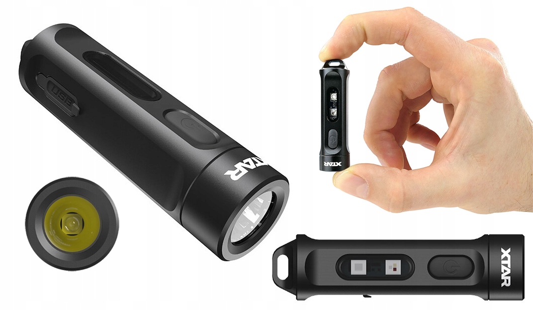 

Mocna Kieszonkowa Latarka Brelok 500LM Led Rgb Uv