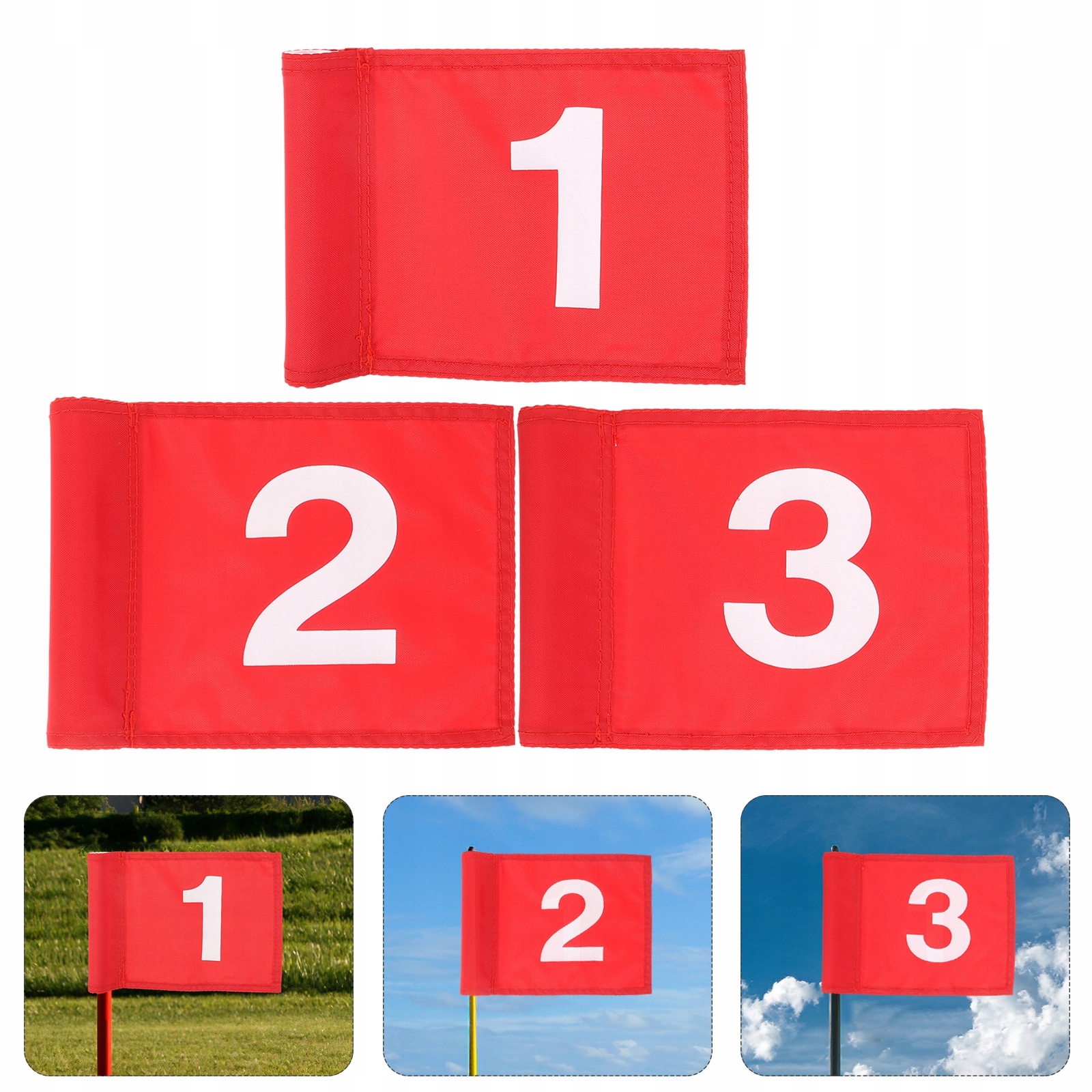 MAŁE TORBY GOLFOWE FLAGI PRAKTYCZNE NUMER 3 SZT Wysokość 1 cm