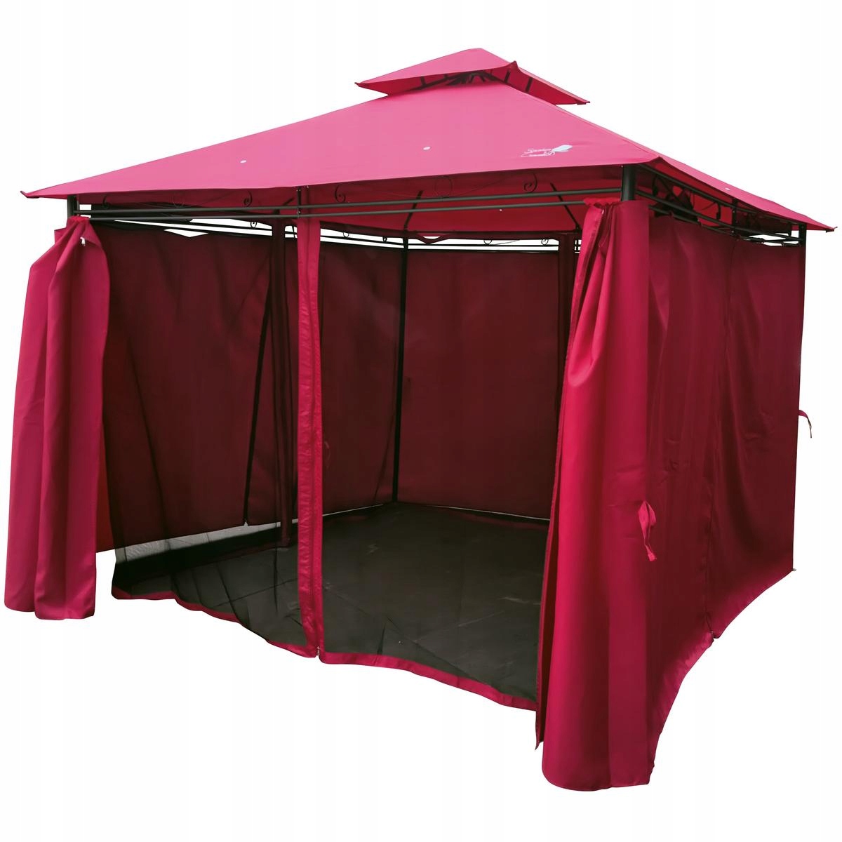 PAWILON OGRODOWY 3x3x2.6M Z ZASŁONAMI I MOSKITIERĄ BORDOWY Długość 3 m