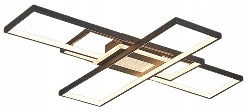 Led stropná lampa Čierna variabilná farba diaľkový ovládač „Roku II“ 44 W