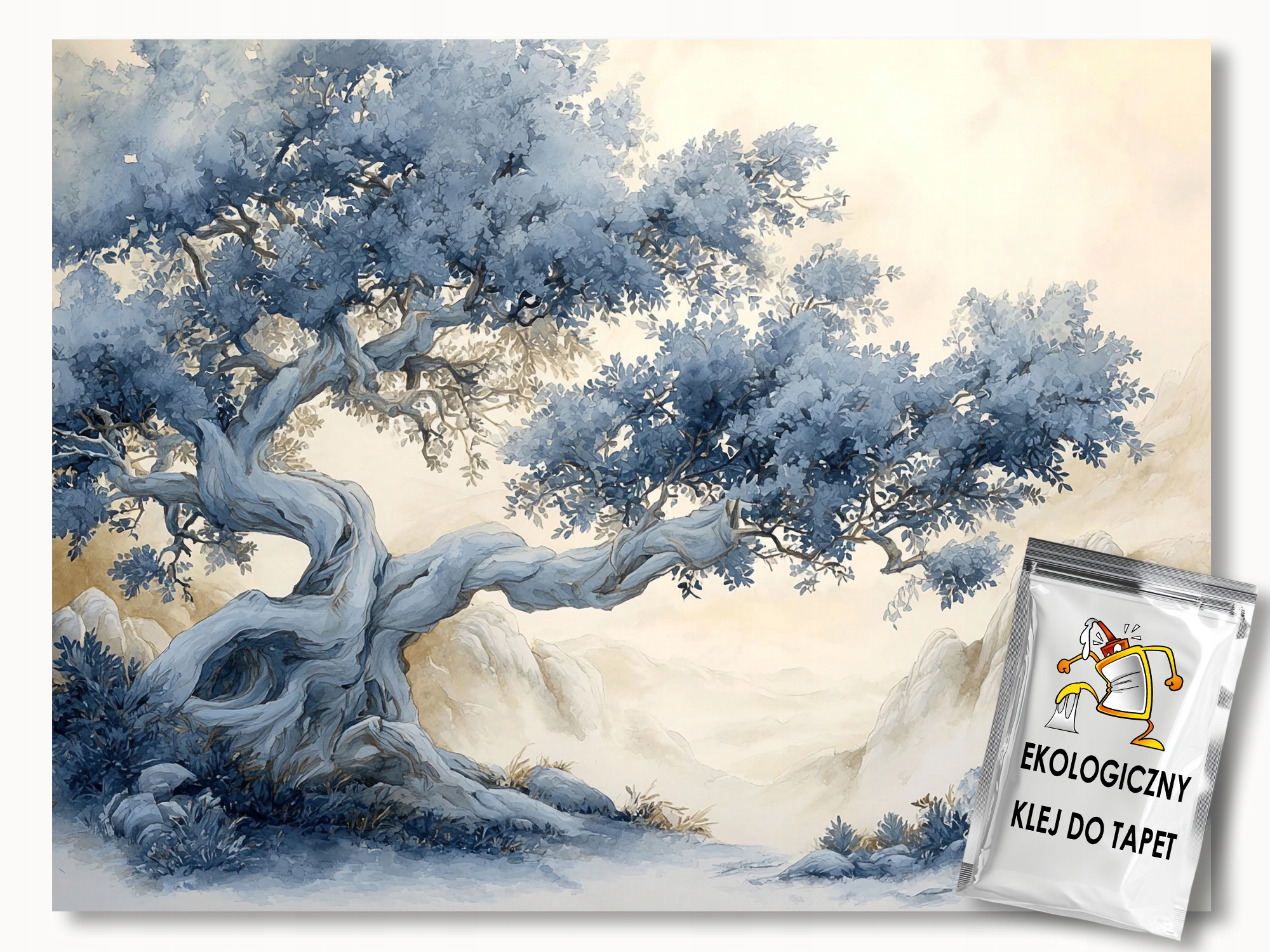 Fototapeta Flizelina Asie Japandi Orient Ink Wash Dřevo 250x175 lepidlo