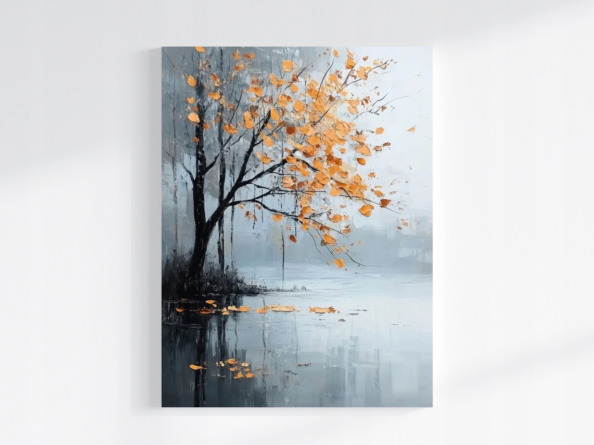 Obraz Na Plátně Canvas Krajina Příroda Imprese Podzim Strom Déšť 60x80