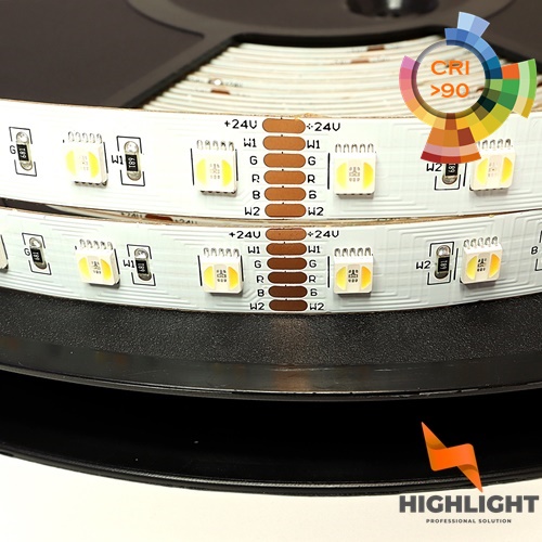 25m Led pásik Rgb+cct 24V 13,6W 60xSMD5050 CRI90