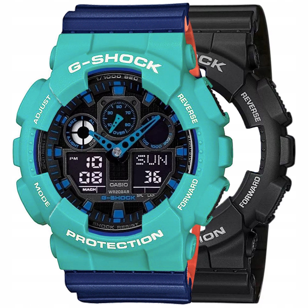 Set G-shock GA-100-1A2ER Zelená Modrá