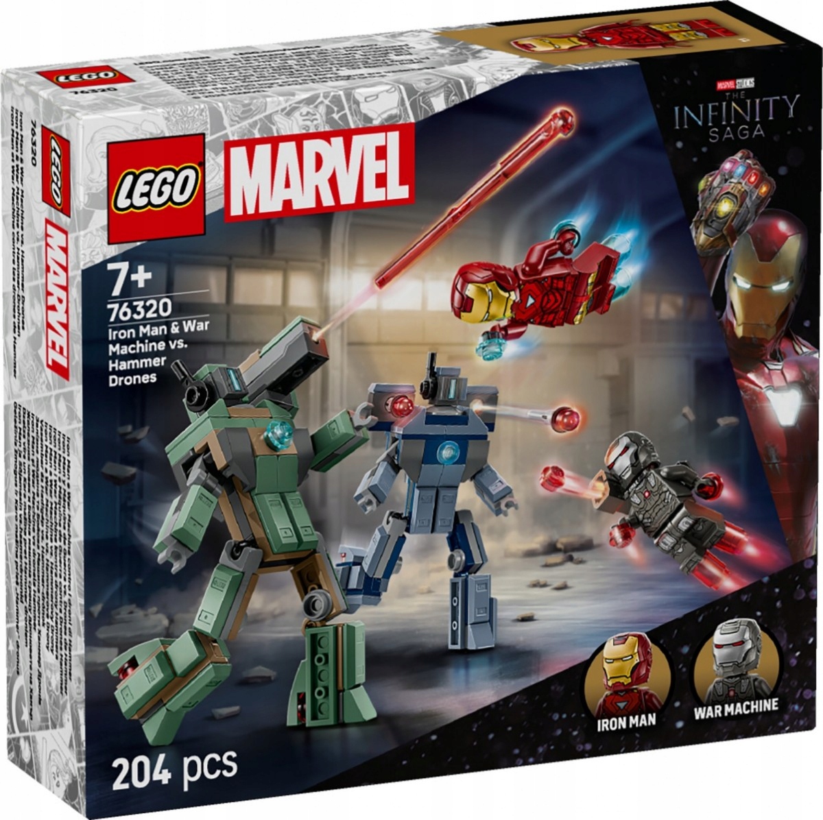 Lego Stavebnice Heroes 76320 Iron Man a War Machine versus Hammerovy drony