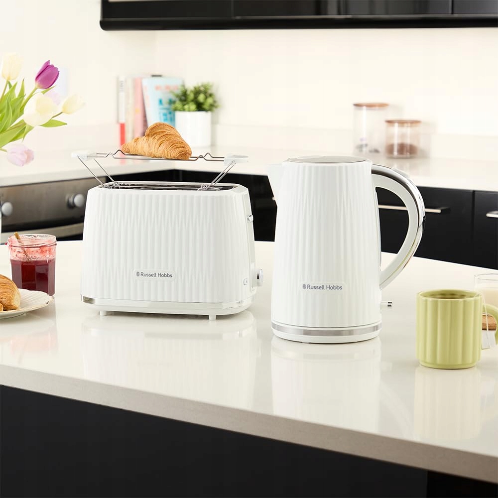 RUSSELL HOBBS Czajnik Elektryczny 1,7L 2400W Biały Stalowy Filtr Wskaźnik — miniatura 9