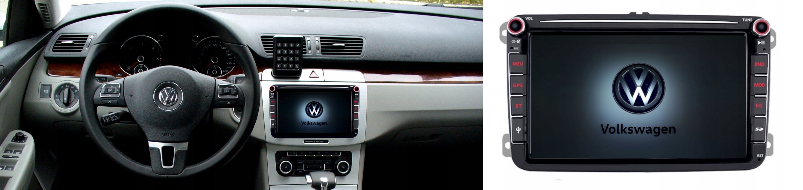 RADIO GPS ANDORID VW PASSAT B6 B7 GOLF 5 6 TOURAN CARPLAY WIFI USB 2/64GB Głębokość produktu 6 cm