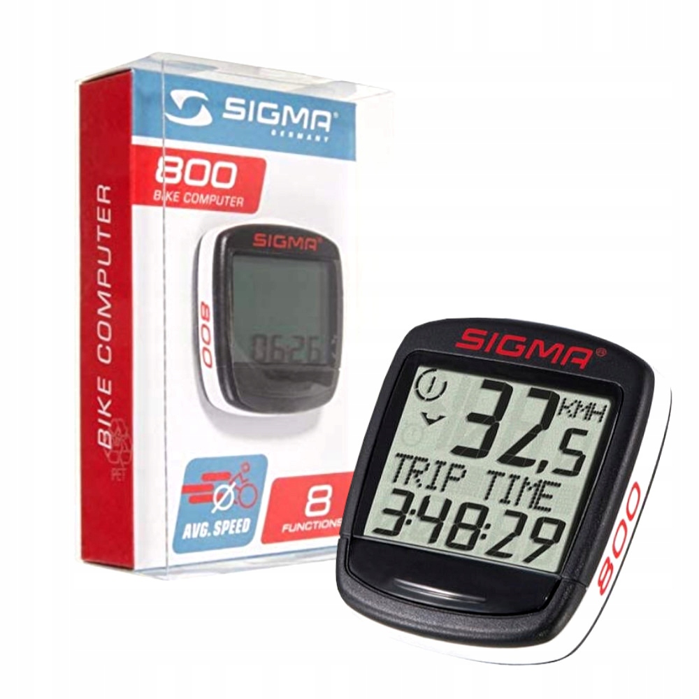 SIGMA licznik rowerowy BC 800 8 funkcji przewodowy