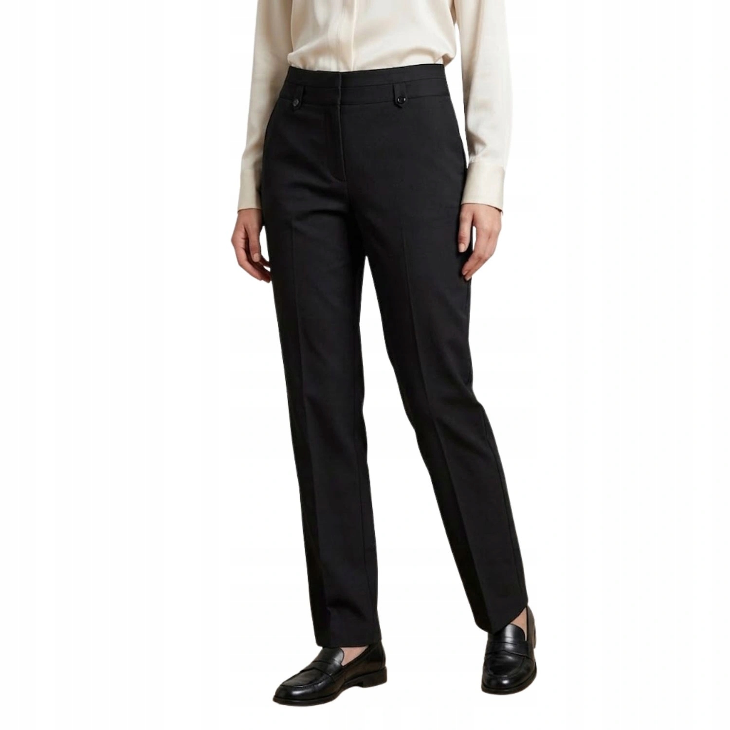 Dámské kalhoty Sinequanone Parafin černé s elegantním okrajem, velikost vel.