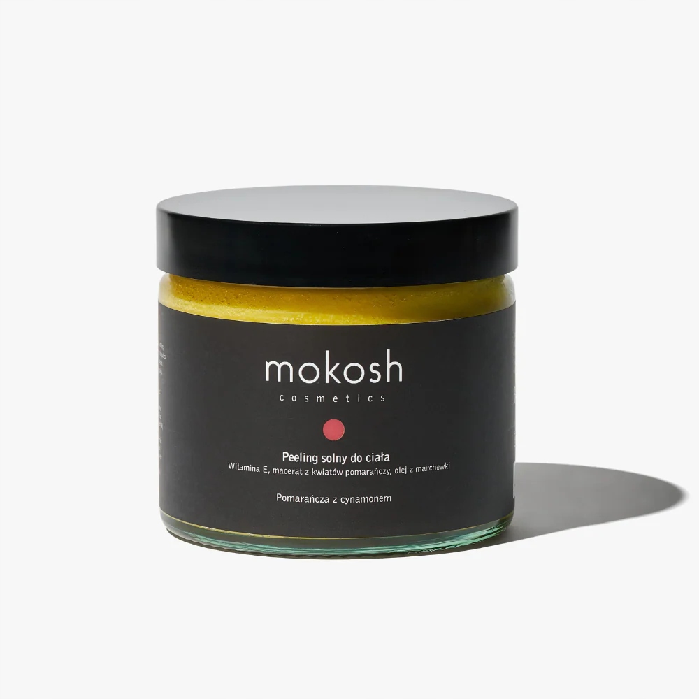 Mokosh Solný tělový peeling Pomeranč se skořicí 300 g mrkvový olej