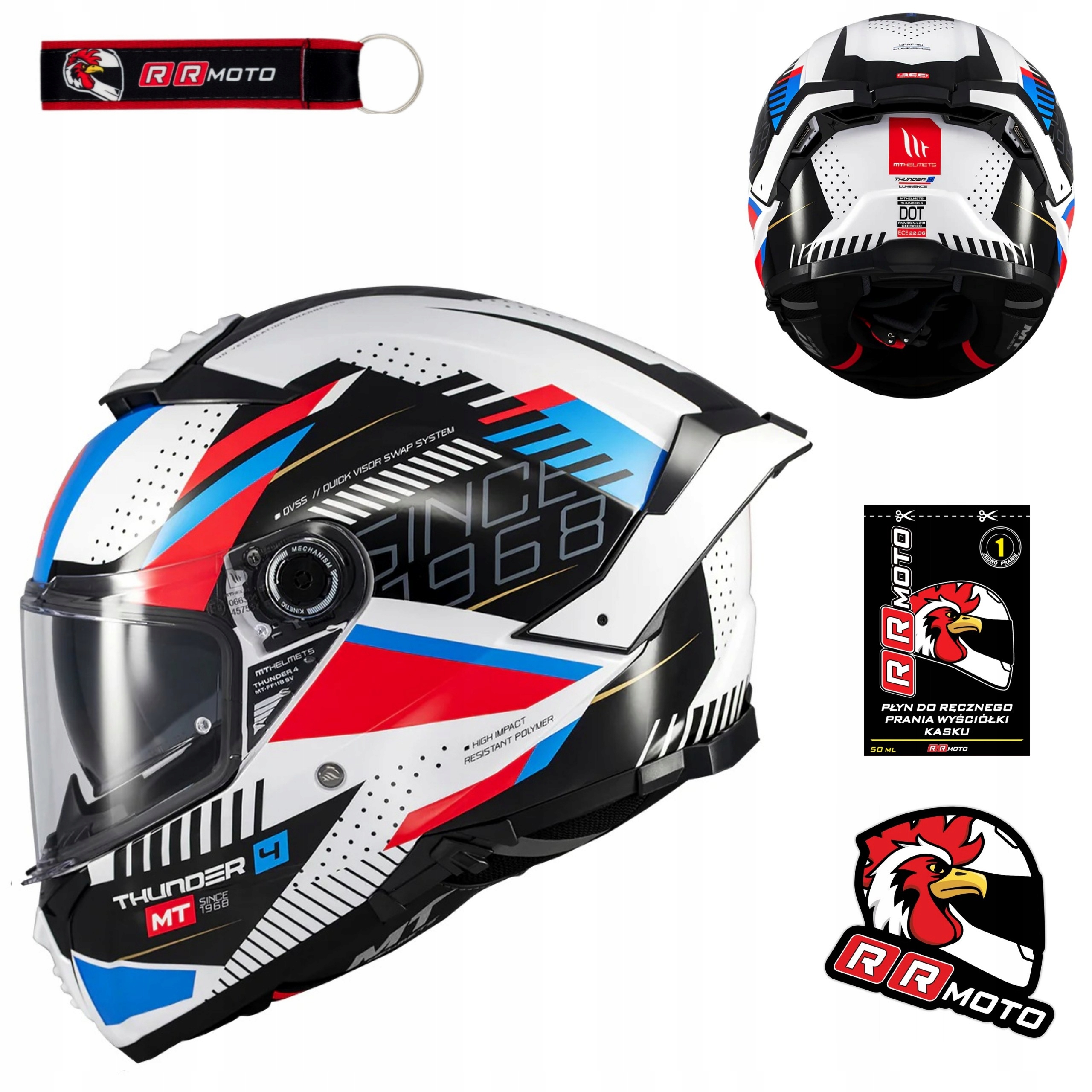 Motocyklová prilba Mt Thunder 4 Sv Luminence Black/white/blue