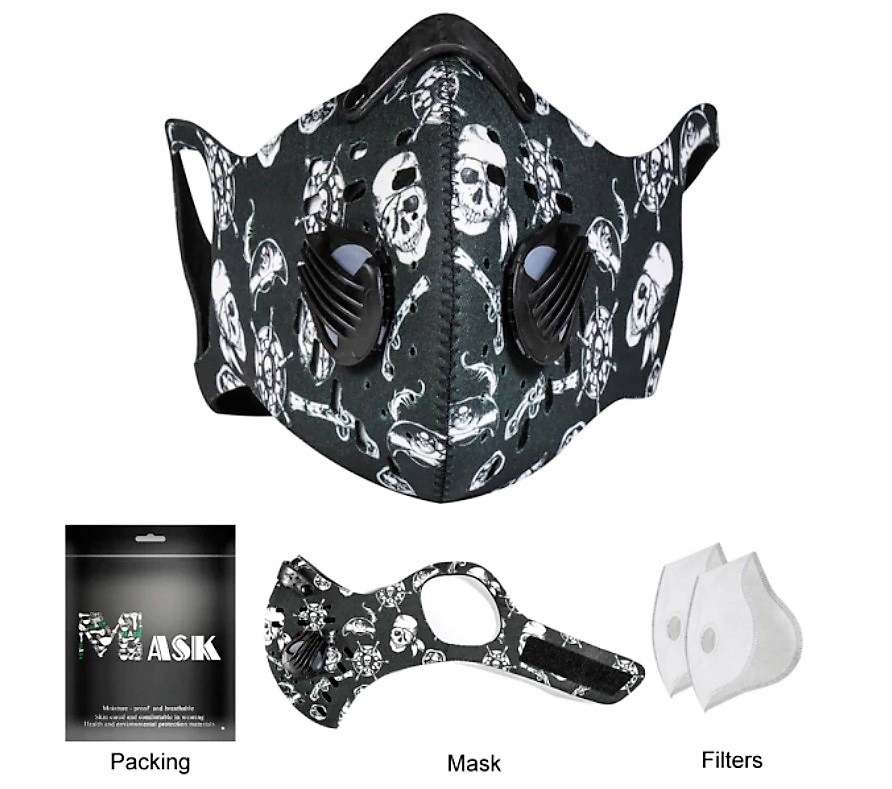 GLORSUN SPORTOWA MASKA ANTYSMOGOWA + 2 FILTRY Możliwość prania tak