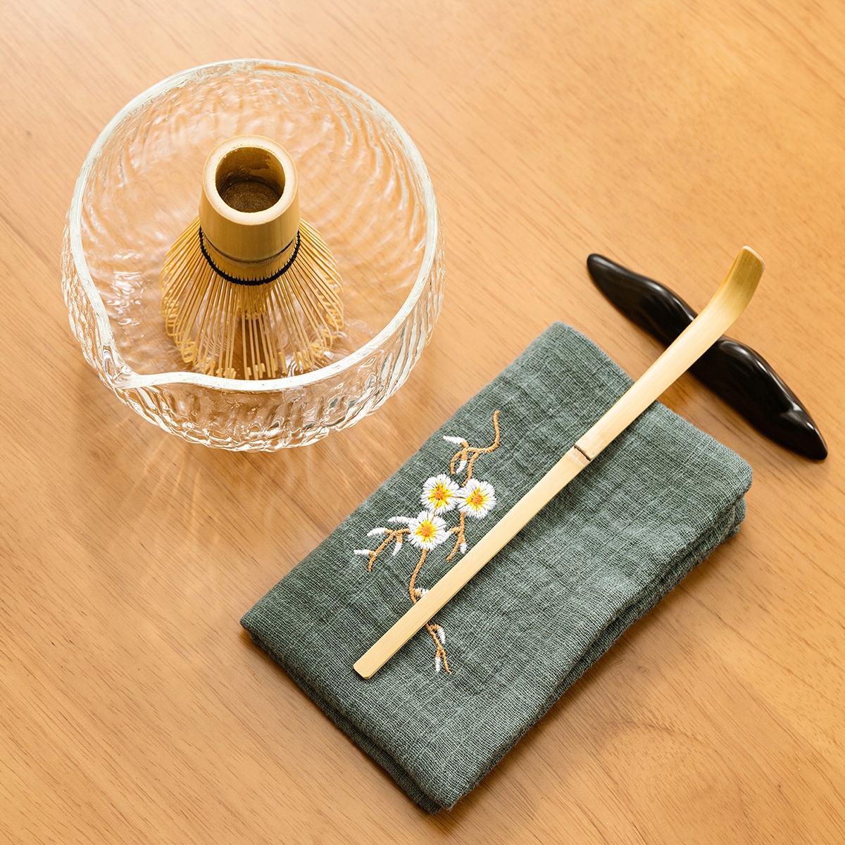 Dovanų matcha rinkinys 7w1 baltas su japoniškais priedais
