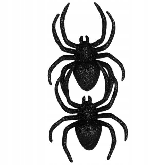 

2 sztuczne Pająki na Halloween plastikowe 12 cm XL