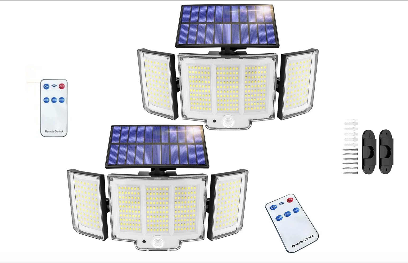 Zewnętrzne lampy solarne z czujnikiem ruchu,+ pilot 2 szt.