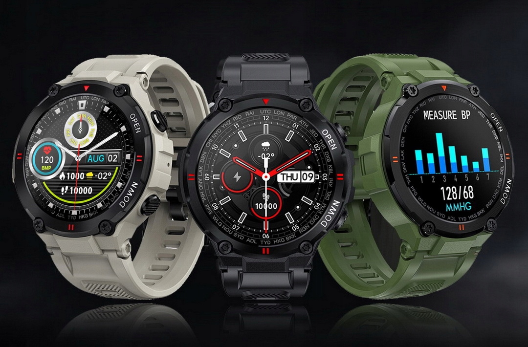 WOJSKOWY ZEGAREK SMARTWATCH PULSOMETR ROZMOWY PL Typ naręczny