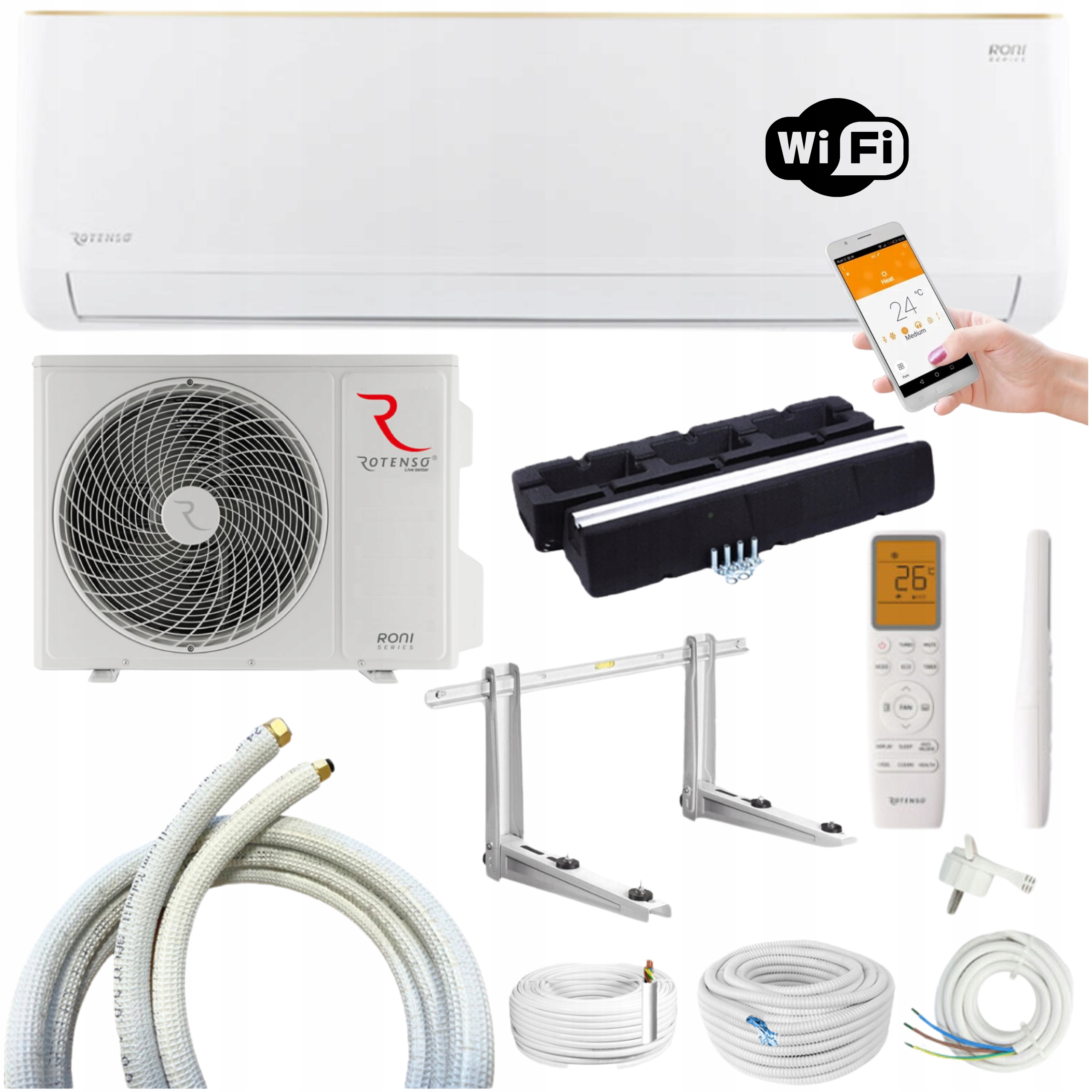 Klimatizácia na stenu Rotenso Roni 3,5 kW Wi Fi Pripravená Na Montáž