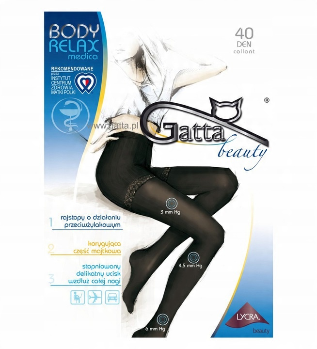 

Rajstopy Gatta Body Relax Medica 40 den 3/M Kolory