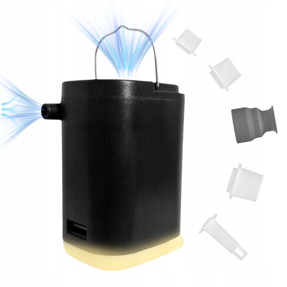 Elektryczna Mini Pompka Powietrza Do Materaca Karimat Z Lampa Kemping +dysz
