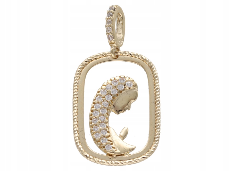 Zlatý medailonek 585 Křest Svaté Přijímání Svatá Matka modlící dárek 14k přívěsek