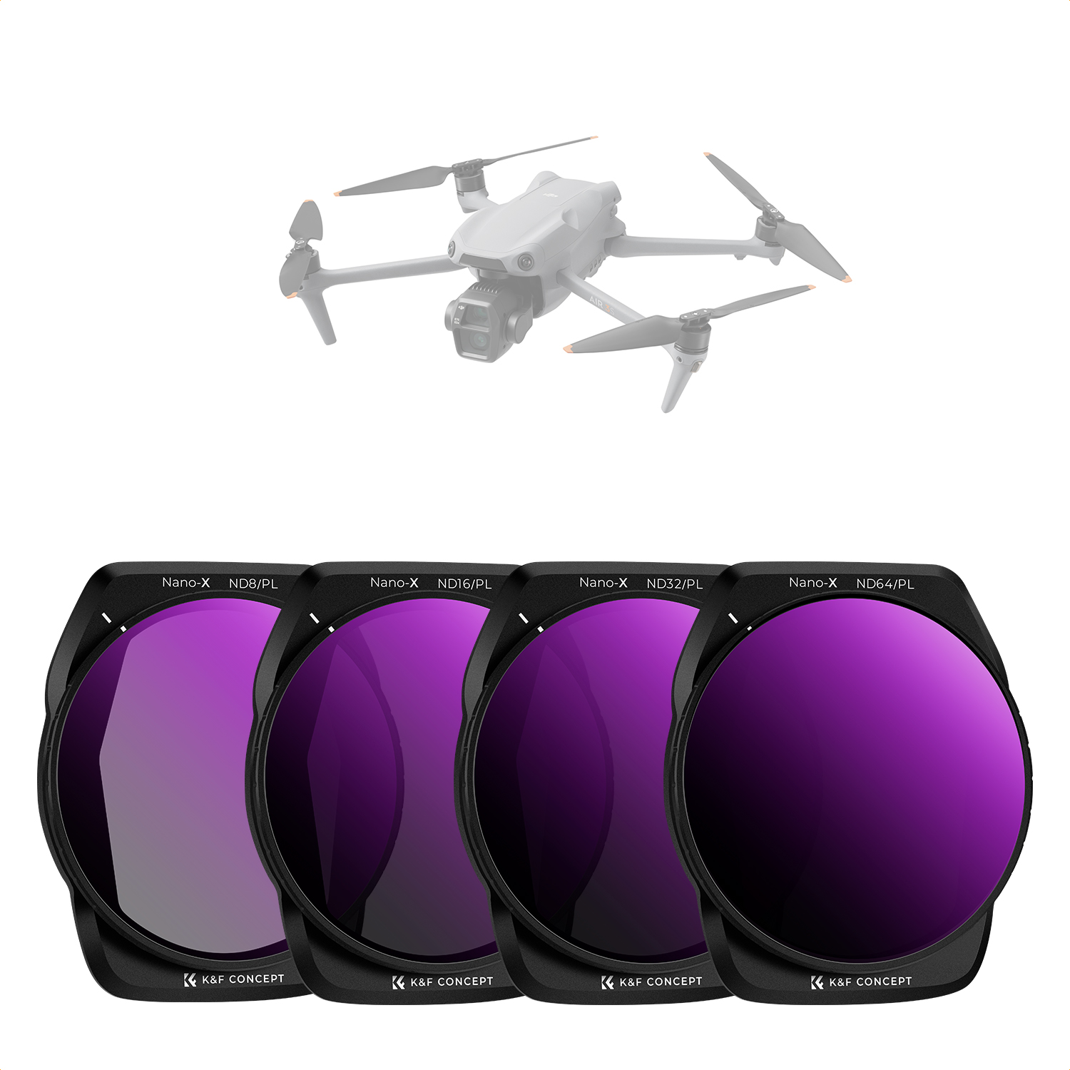 Sada šedých polarizačních filtrů Nd Pl 4v1 ND8 ND16 ND32 ND64 Dji Air 3S