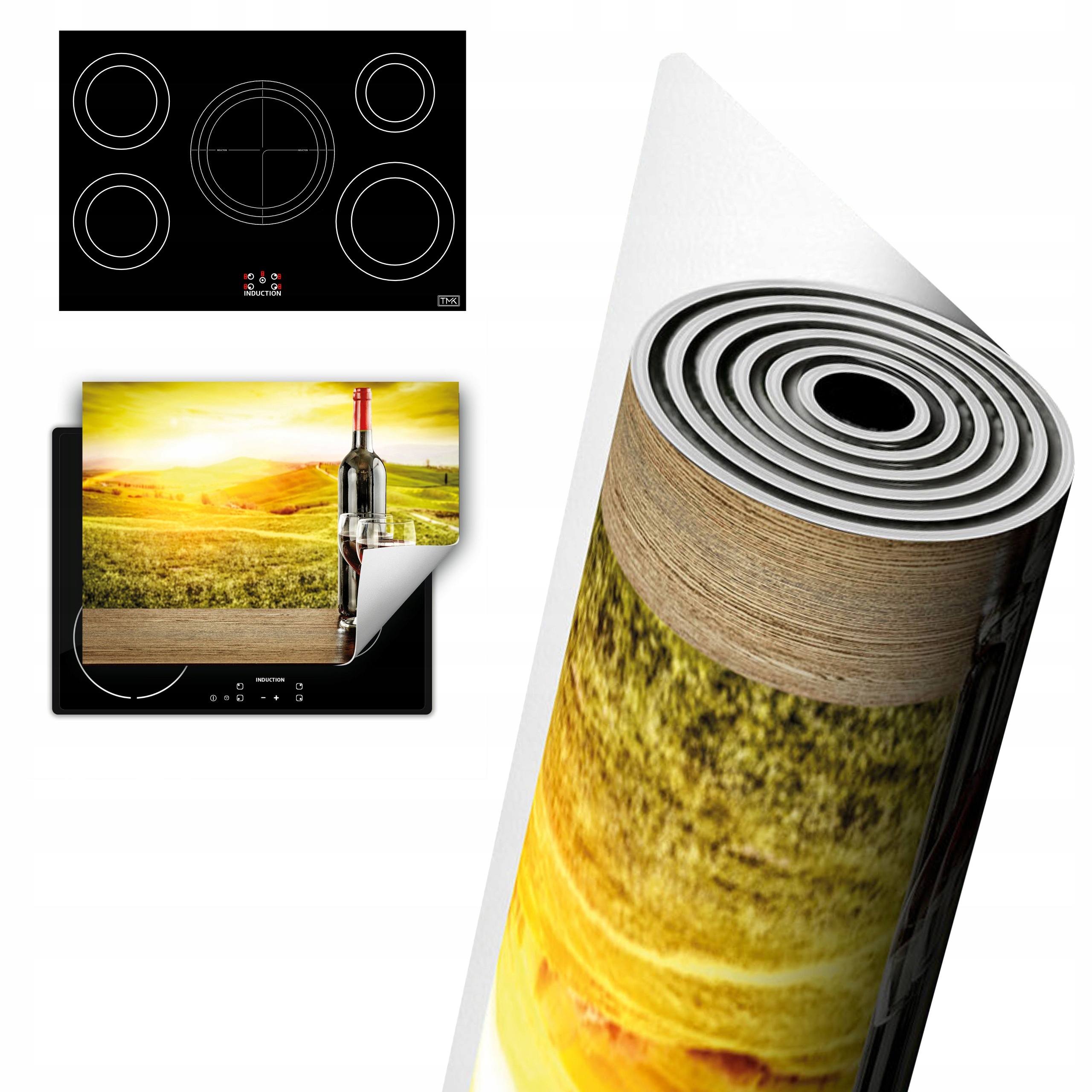 Vinylová Ochranná Deska Na Indukci 80x52 víno